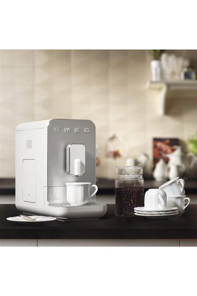50's Style Bcc01 Espresso Otomatik Kahve Makinesi Mat Beyaz