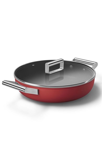 SMEGSMEG Cookware 50'S Style Kırmızı Pilav Tenceresi Cam Kapaklı 28 cmCKFD2811RDM