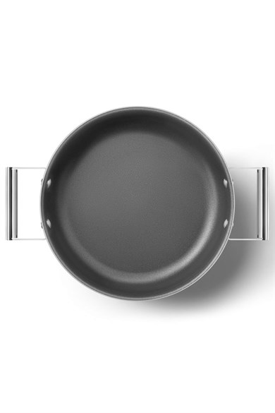 SMEGSMEG Cookware 50'S Style Krem Pilav Tenceresi Cam Kapaklı 28 cm CKFD2811CRM