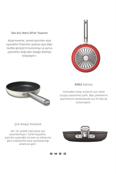SMEGSMEG Cookware 50'S Style Krem Tava 26 cmCKFF2601CRM